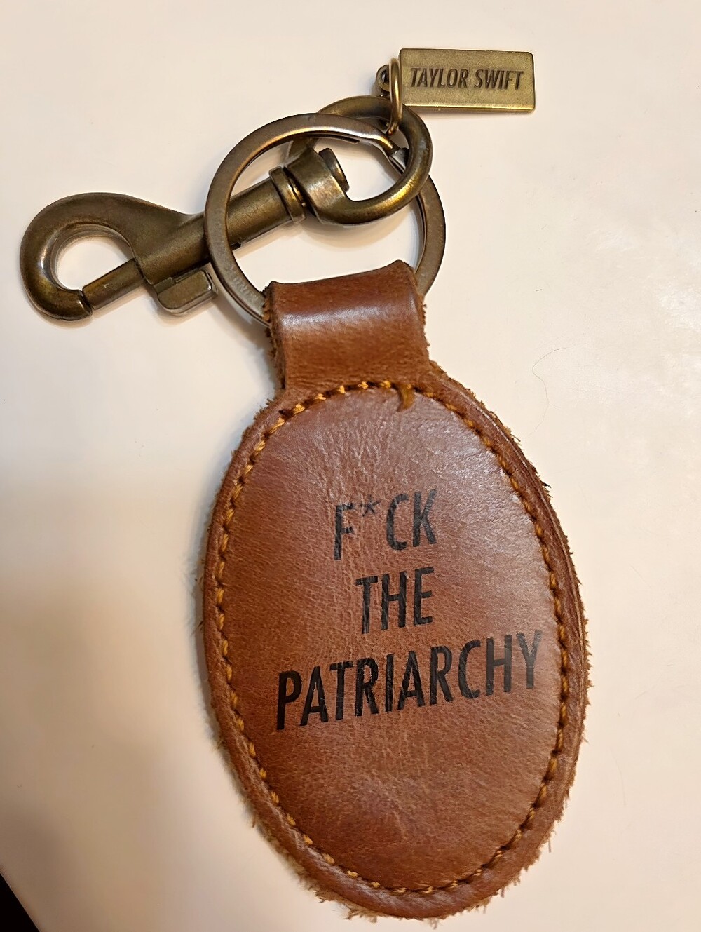 Taylor Swift Authentic Leather F*ck The Patriarchy Keychain